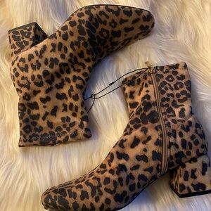 Soda Ankle Boots in Brown and Black with Chunky Heel